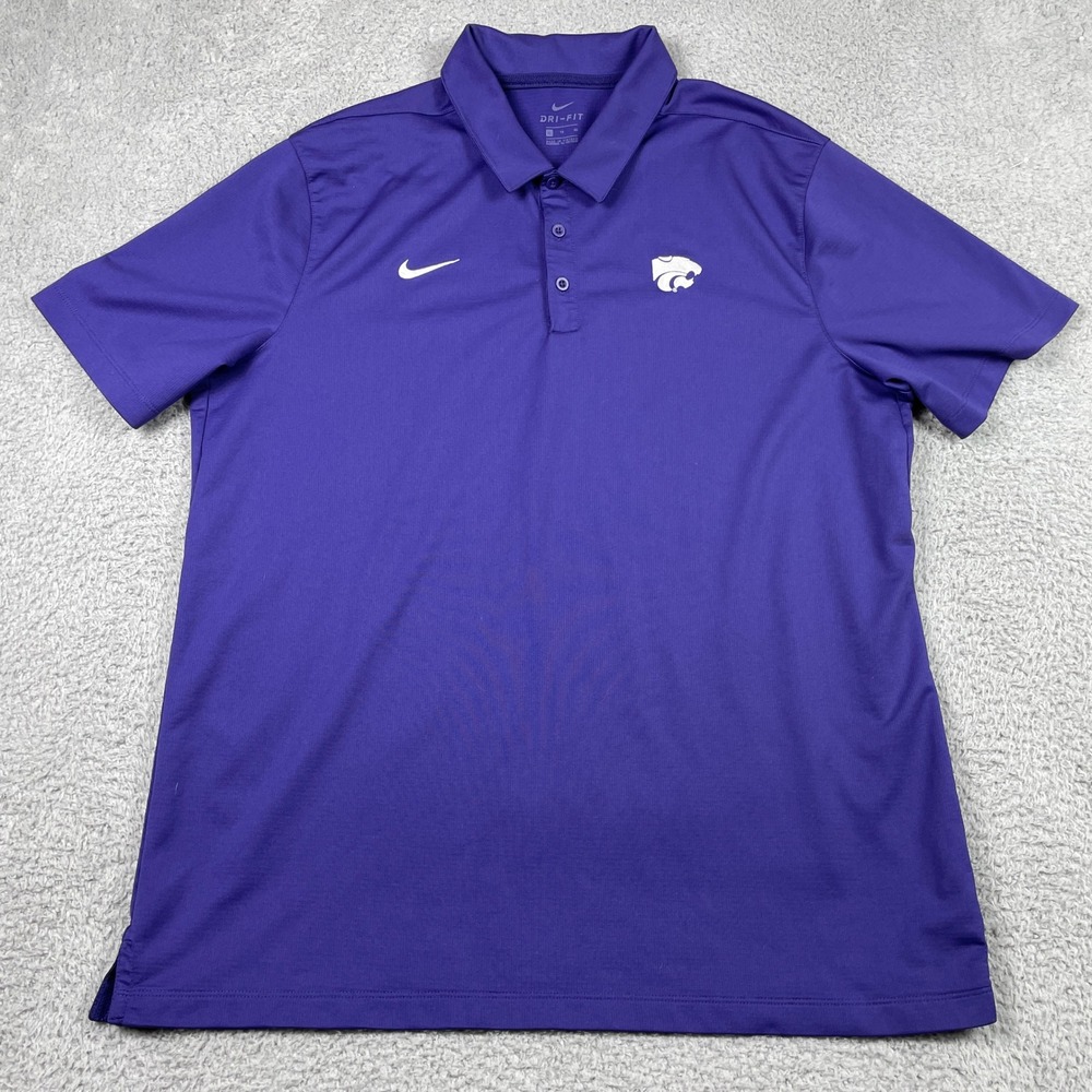 Kansas State Wildcats Nike Dri-FIT Polo Mens XL Purple K-State Golf Football